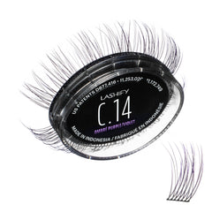 Lashify Curl Gossamer 14mm Ombre Purple closeup shows subtle color pop for natural lashes.
