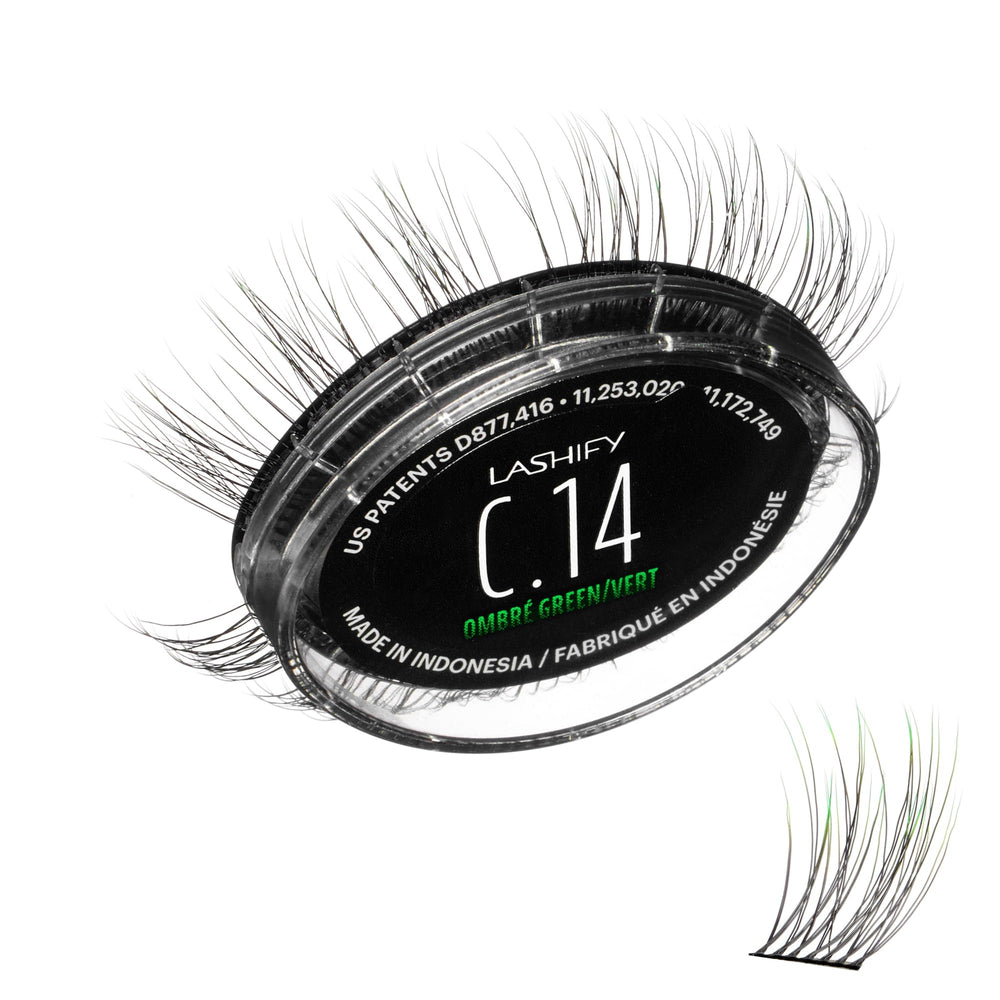 Lashify Curl Gossamer Ombre Green 14mm refill for a natural color pop
