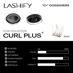 Lashify Curl Plus+ Ash 8mm wand application view for DIY look