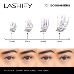 Lashify Gossamer Ombre Purple core lashes reveal silky Korean PBT silk feel.