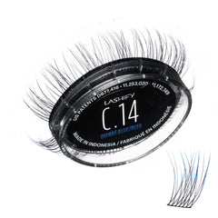 Lashify Ombre Blue Gossamer lashes in 14mm cartridge providing subtle color enhancement.