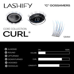 Lashify Ombre Blue Gossamer lashes closeup for subtle color pop and natural look.