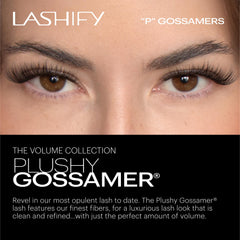 Lashify Plushy 10mm Gossamer lashes closeup fibers — premium texture for natural drama.