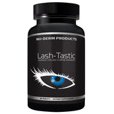 Lashtastic eyelash growth vitamins bottle close-up for daily nourishment and fuller lashes