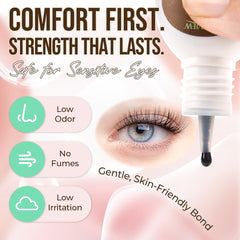 LASHVIEW precision application image highlighting smooth, clump-free cluster lashes.