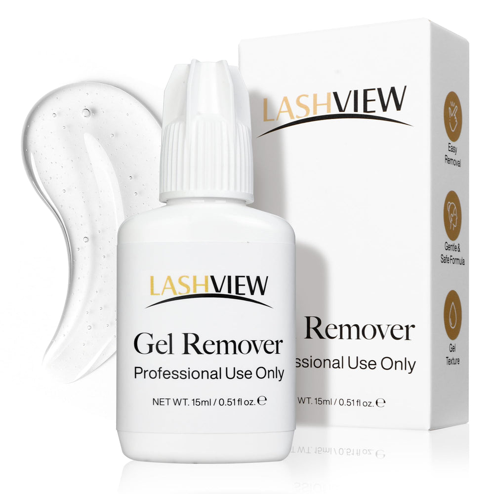 LASHVIEW bottle with 15ml gel for gentle lash extension removal