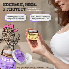 LASSO Tallow small-batch USA-made jar on counter highlighting farm-to-face craft.