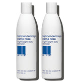 LATHER Bamboo Lemongrass Crème Rinse bottle closeup for lightweight detangling