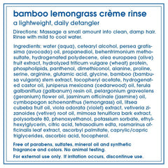 LATHER Bamboo Lemongrass Shampoo pour displays clean, refreshing lather for gentle cleansing.