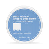LATHER Sofian Lavender whipped body butter in a jar for hydration.