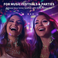 LATIBELL UV black light glitter highlights outfits at parties and festivals.