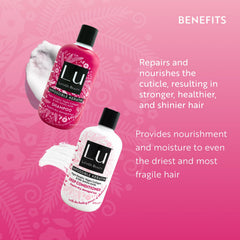 LATINUS Lu Rescue Set Impossible Keratin close-up showing strengthening action