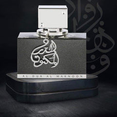 Lattafa Al Dur Al Maknoon Silver middle notes close-up with jasmine and patchouli warmth
