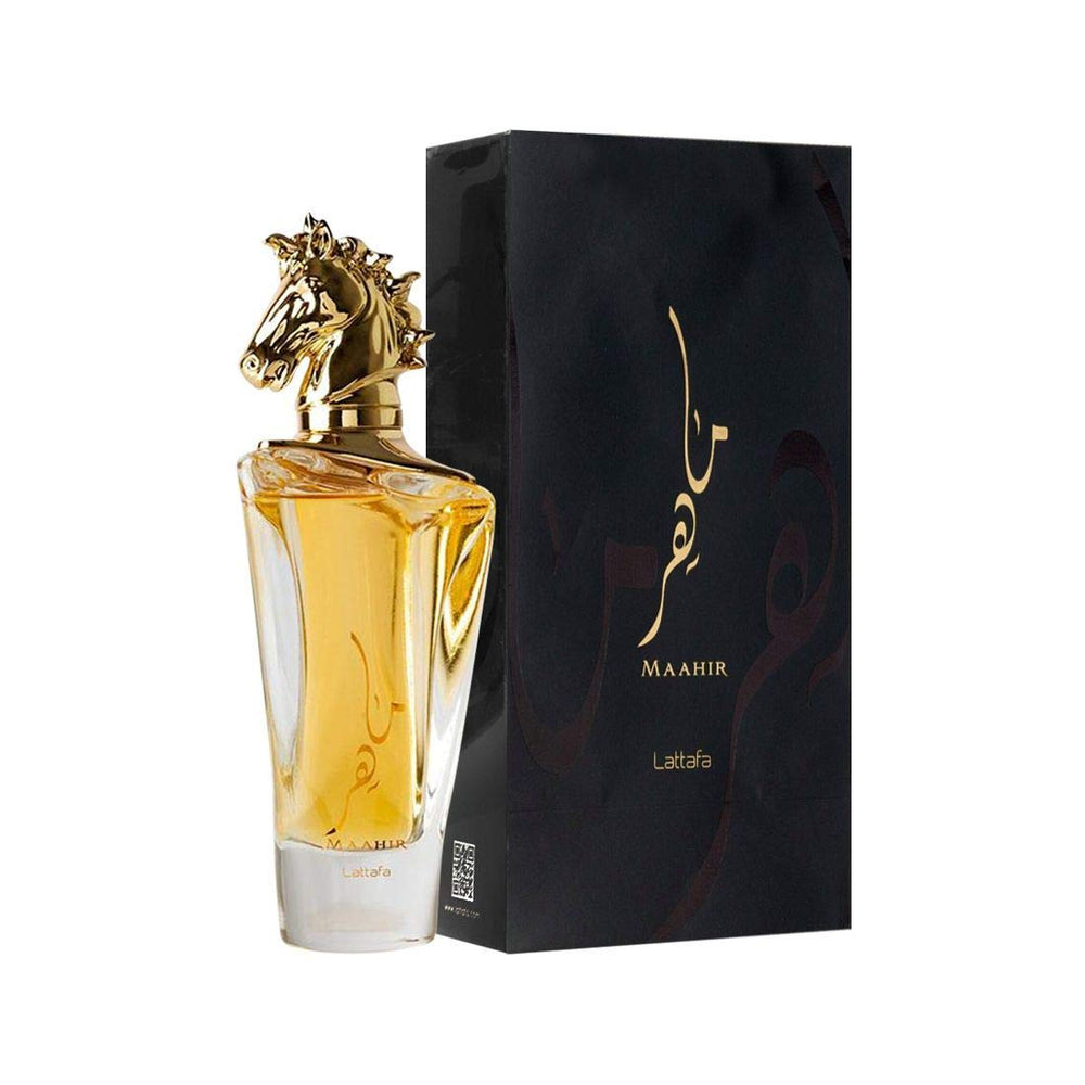 Lattafa Maahir unisex EDP bottle view for elegant daily wear.