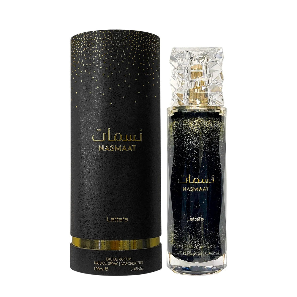 Lattafa Nasmaat bottle-front displays modern elegance for everyday wear