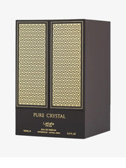 Lattafa Pure Crystal Pride packaging box highlighting premium presentation.