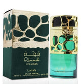 Lattafa Qimmah EDP bottle close-up for elegant daily wear