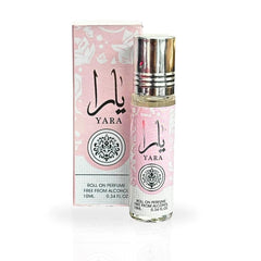Lattafa Yara roll-on application spot image, easy precise scent application.