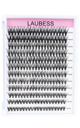LAUBESS DIY eyelash extension 240pcs front view with mixed-length clusters for versatile looks.