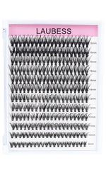 LAUBESS DIY eyelash extension 240pcs front view with mixed-length clusters for versatile looks.