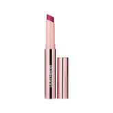 Laura Mercier High Vibe Lip Color swatches reveal vibrant red violet with luminous shine.