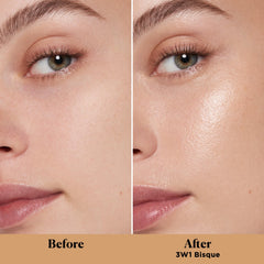 Laura Mercier Light Revealer swatch showing ultra-sheer coverage and natural finish.