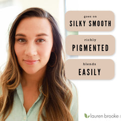 Lauren Brooke ingredients visual featuring natural minerals and organic base elements.