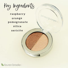 Lauren Brooke compact close-up highlighting texture and pearl finish on lids.