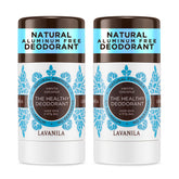 Lavanila Vanilla Coconut Deodorant pack front view shows two-pack value