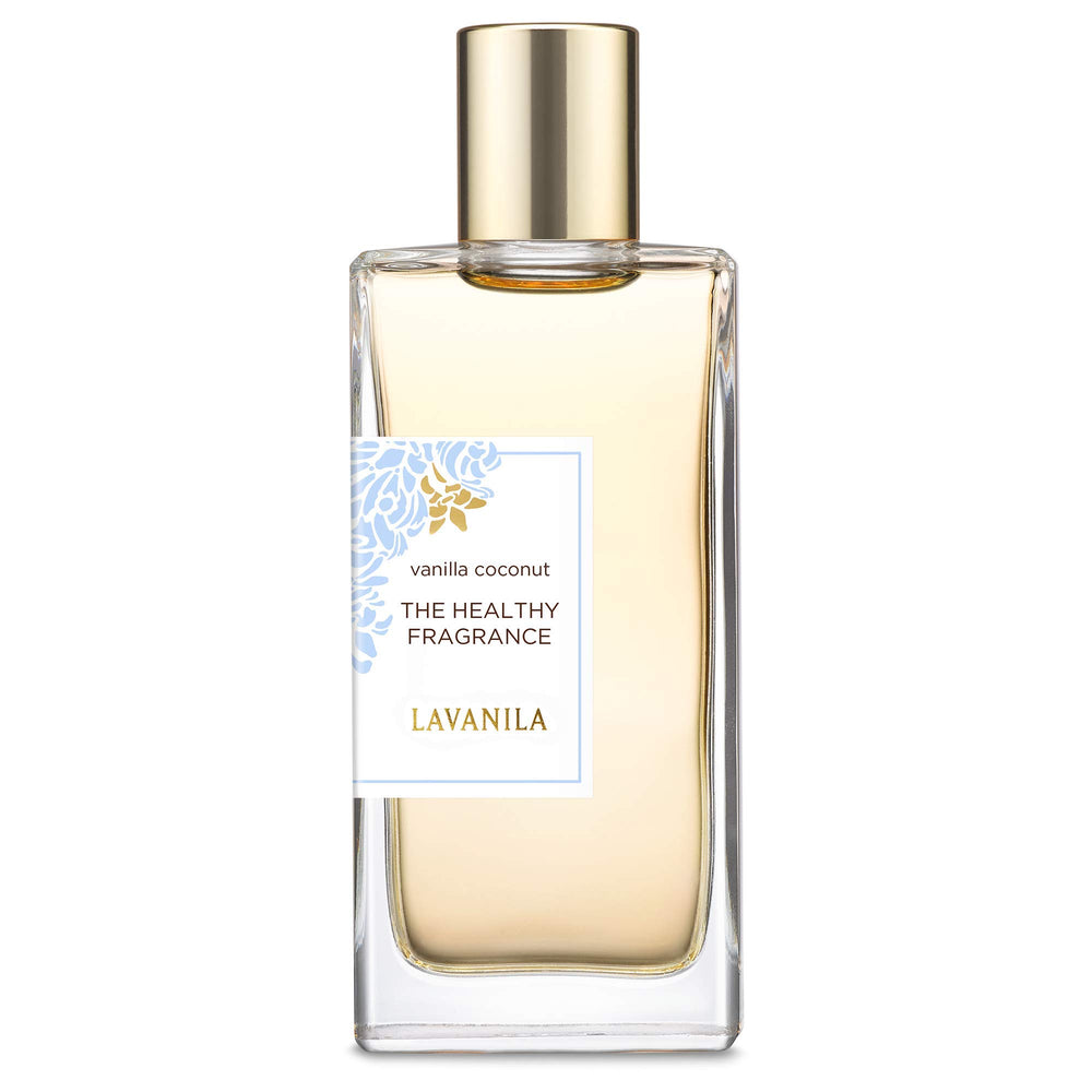 Lavanila Vanilla Coconut perfume bottle close-up showing natural fragrance and design