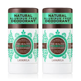 Lavanila Vanilla Eucalyptus deodorant stick two-pack for aluminum-free protection.