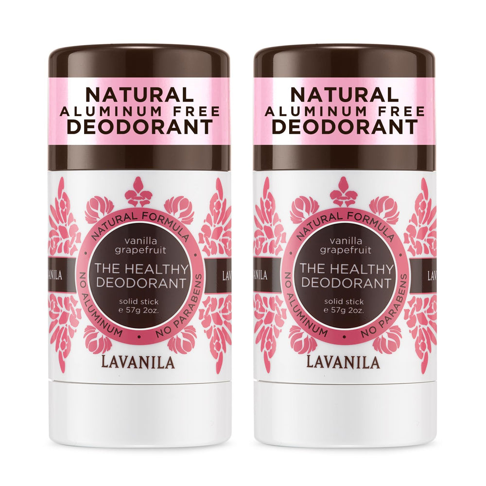 Lavanila Vanilla Grapefruit deodorant front-pack highlights vegan formula for everyday freshness.