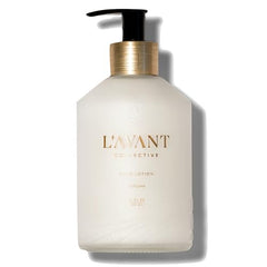 Creamy texture of L'AVANT hand lotion showing quick absorption.