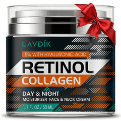 LAVDIK retinol cream with hyaluronic acid bottle showing hydration for smoother skin.