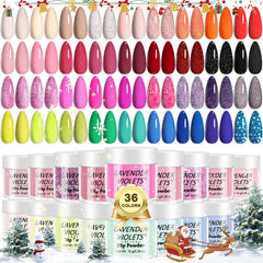 Lavender Violets 36-color dip powder jars for vibrant at-home manicures with long-lasting finish.