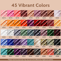 Lavender Violets 45-color gel palette for diverse looks