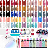 Lavender Violets gel nail kit full set with 45 colors for at-home manicures