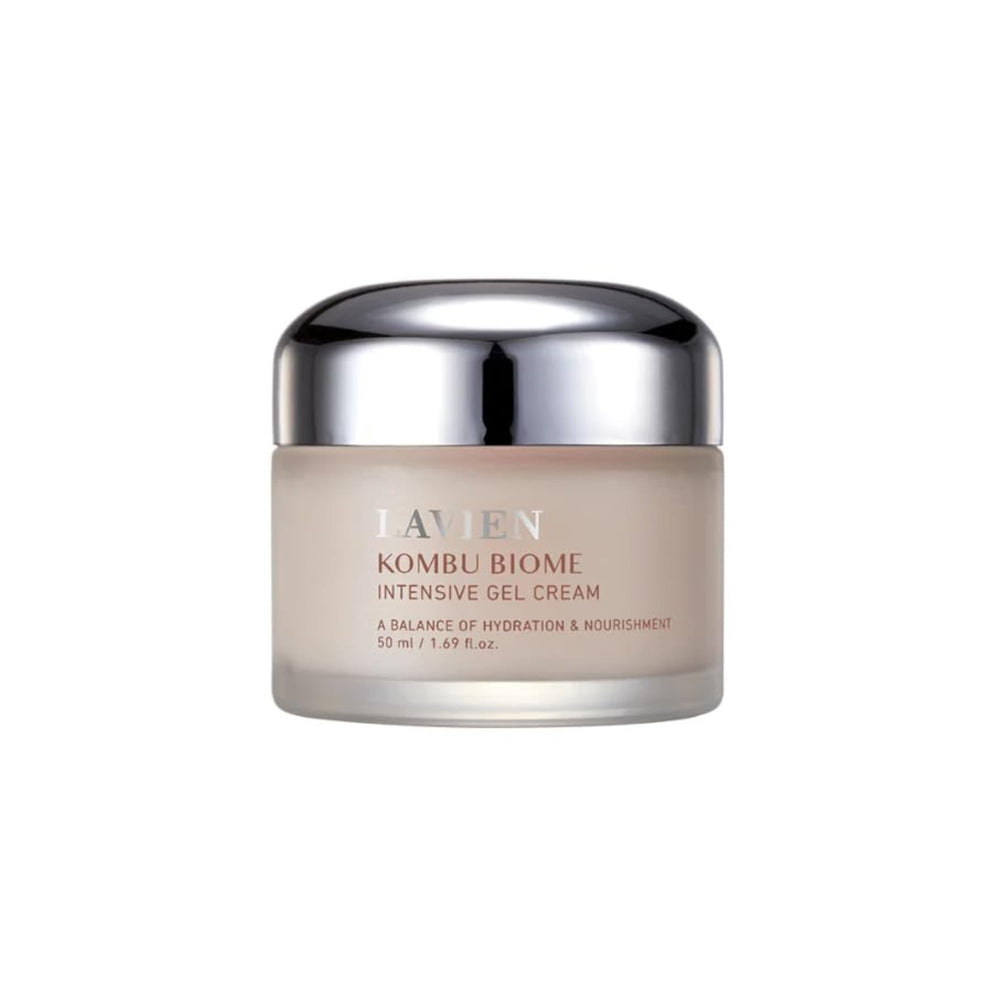 LAVIEN Kombu Biome Intensive Gel Cream tube closeup showing rich hydration