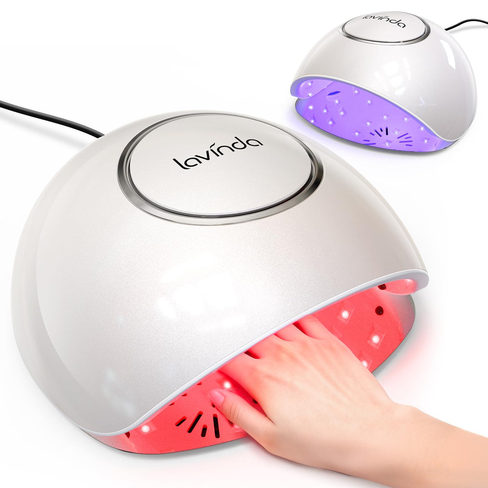Lavinda 2-in-1 UV LED Nail Lamp delivers red light for fast home gel curing.