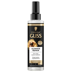 Lavis Gliss Ultimate Repair Conditioner Spray bottle close-up emphasizing deep hydration for smooth hair.