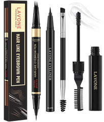 LAVONE eyebrow pencil kit with microblading-stroke precision for natural-looking brows