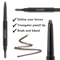 LAVONE eyebrow pencil delivers ultra-slim precision for hair-like strokes.