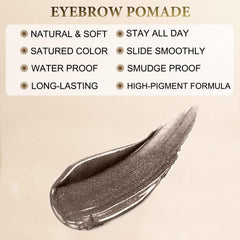 LAVONE Eyebrow Pomade natural three-dimensional brows close-up with soft texture