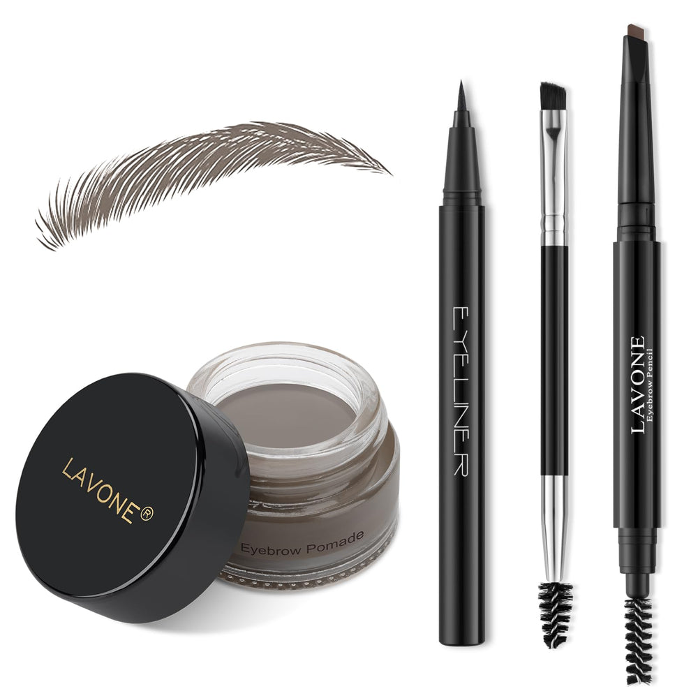 LAVONE eyebrow stamp kit in grey for quick symmetric brows all day