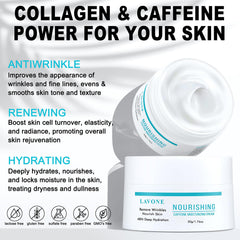 LAVONE Hyaluronic acid and ceramides illustration highlights deep hydration for dry skin
