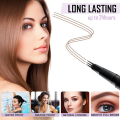 LAVONE ultra-precise stroke demo showing fuller brows.