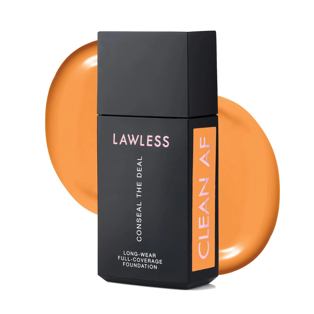 Lawless Conseal The Deal Amber bottle close-up showing a natural-matte finish and long wear