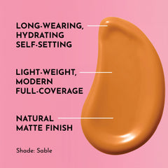 Lawless sable foundation brush blend on swatch shows seamless application and weightless wear.