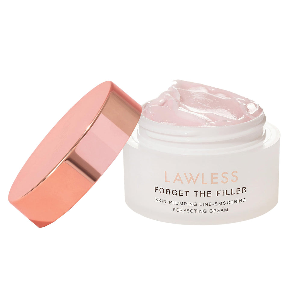Lawless Forget the Filler cream jar close-up with hydrating texture for makeup prep