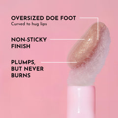 Lawless Forget the Filler Candy Sky gloss on lips with glossy wet-look finish.